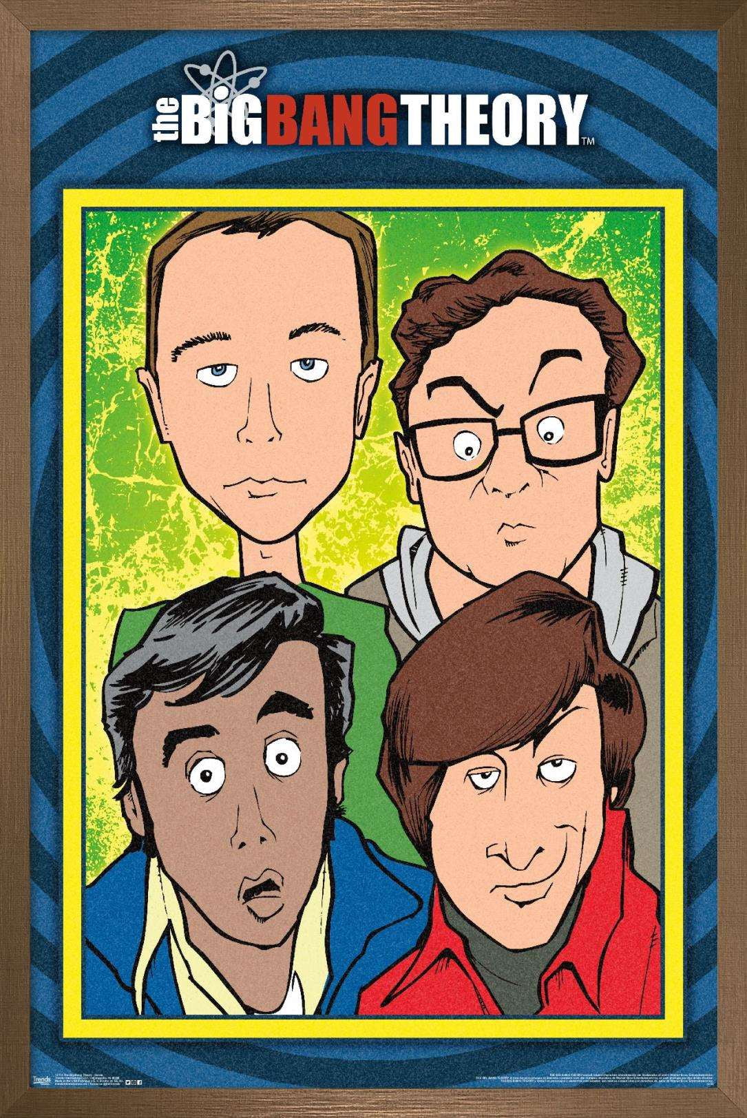 The Big Bang Theory - Geeks Wall Poster, 14.725" x 22.375", Framed
