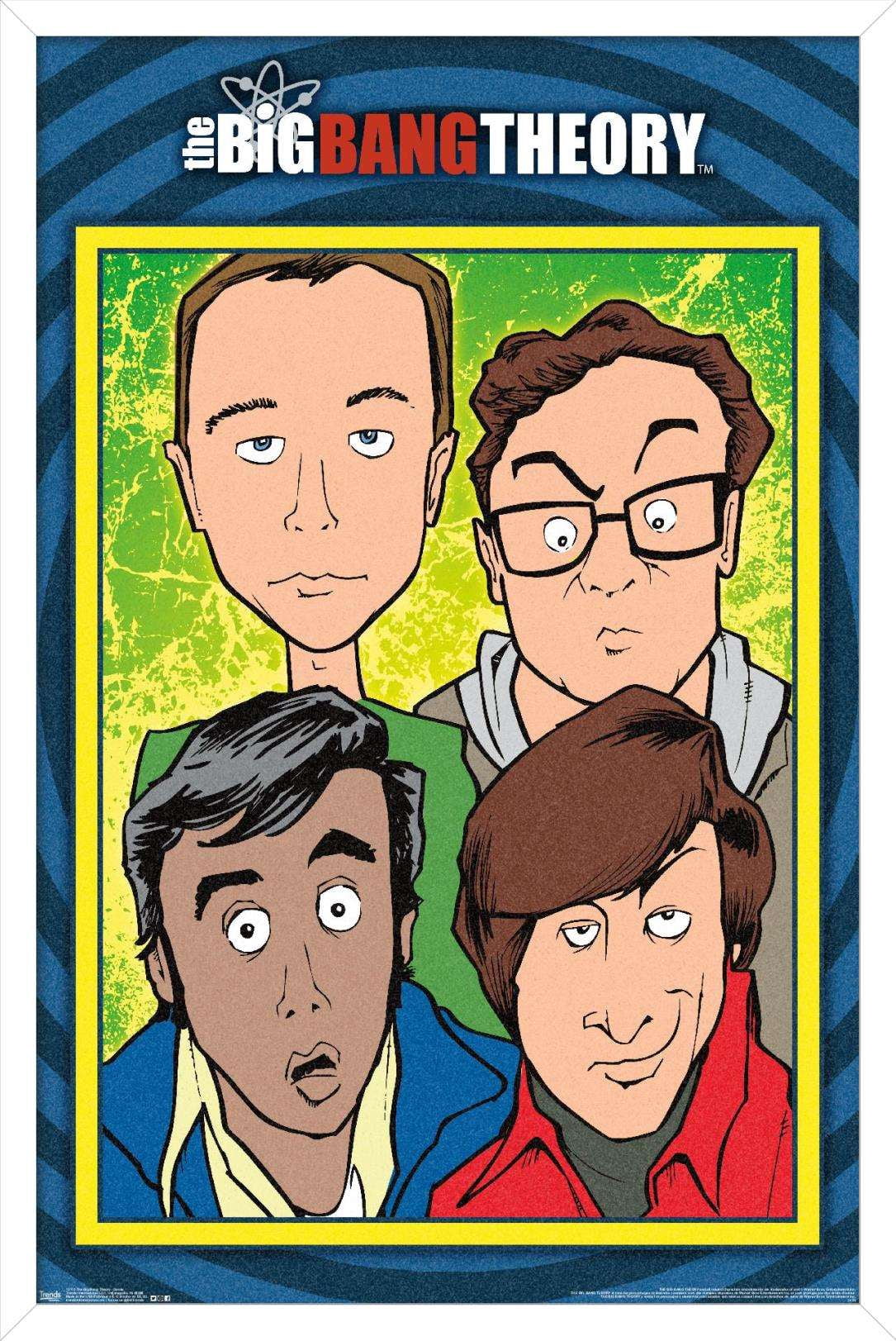 The Big Bang Theory - Geeks Wall Poster, 14.725" x 22.375", Framed