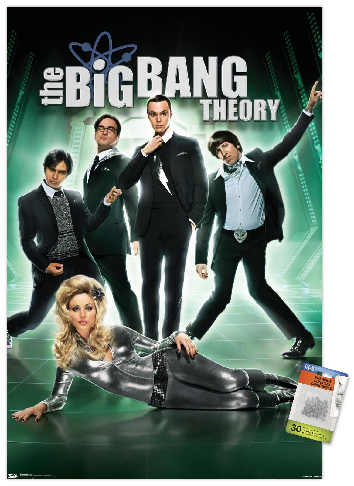 The Big Bang Theory - Group Wall Poster with Push Pins, 22.375" x 34"
