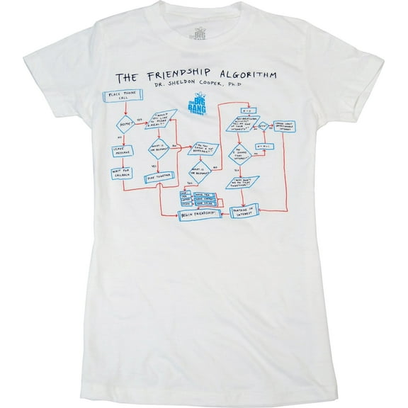 The Big Bang Theory Juniors T-Shirt Friendship Algorithm Girls Officially Licensed
