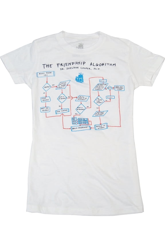 The Big Bang Theory Juniors T-Shirt Friendship Algorithm Girls Officially Licensed