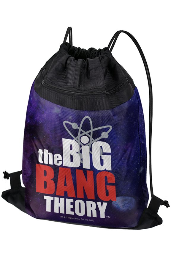 The Big Bang Theory Logo Drawstring Backpack Sports Bag Sackpack 17" x 13", Perfect for Gym, Yoga or Practice