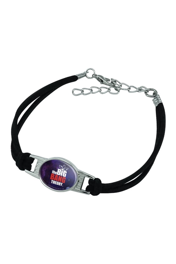 The Big Bang Theory Logo Novelty Suede Leather Metal Bracelet