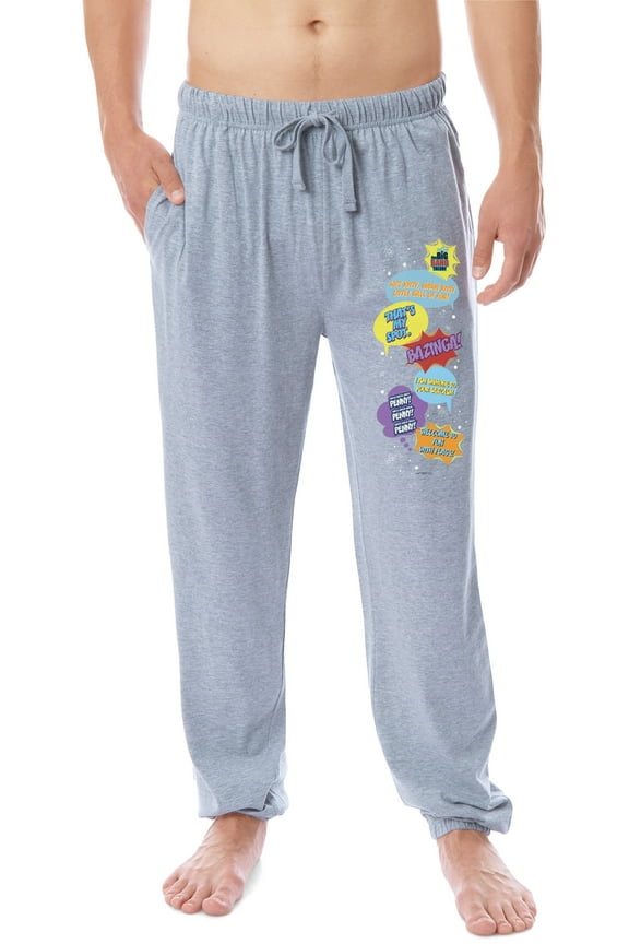 The Big Bang Theory Mens' Bazinga! Comic Sayings Jogger Pajama Pants