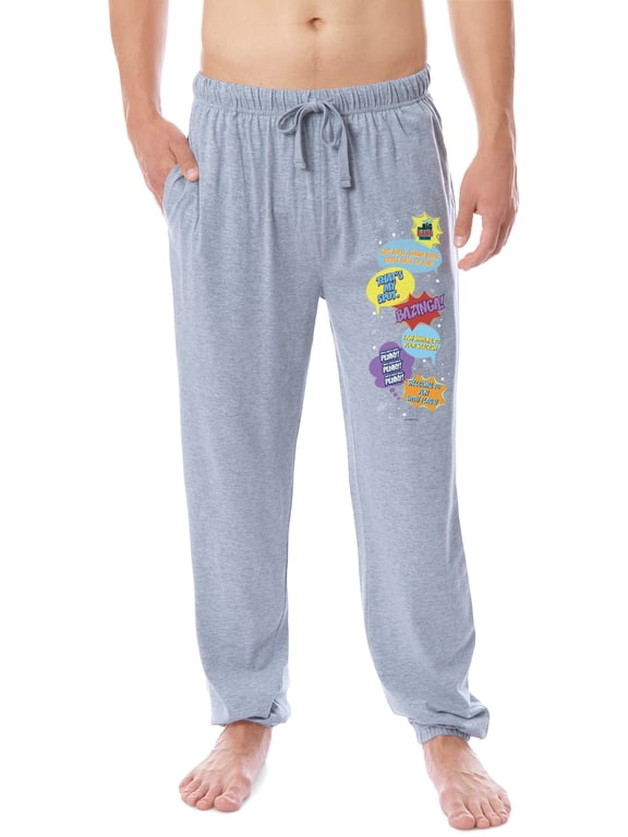 The Big Bang Theory Mens' Bazinga! Comic Sayings Jogger Pajama Pants