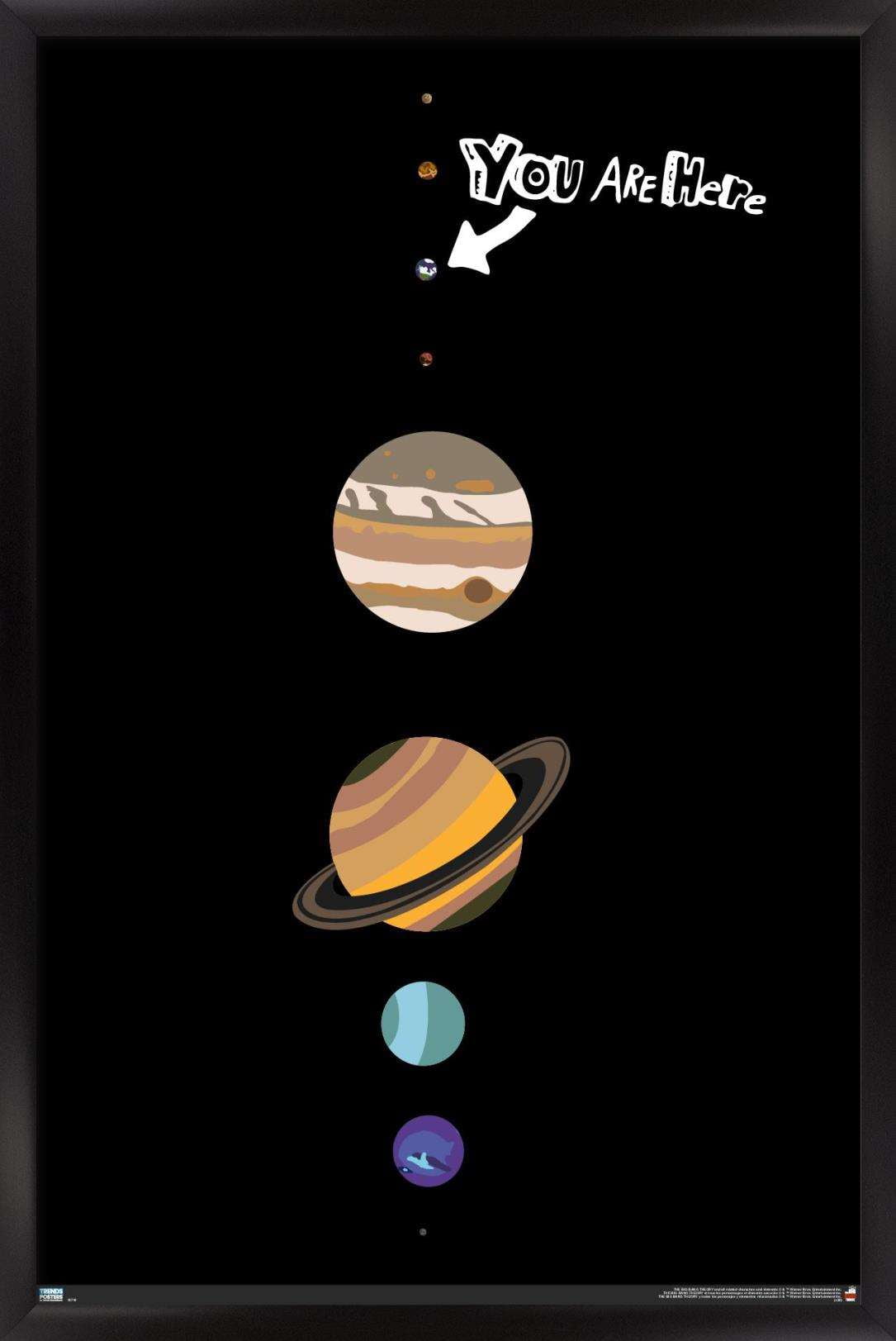 The Big Bang Theory - Planets Wall Poster, 14.725" x 22.375", Framed
