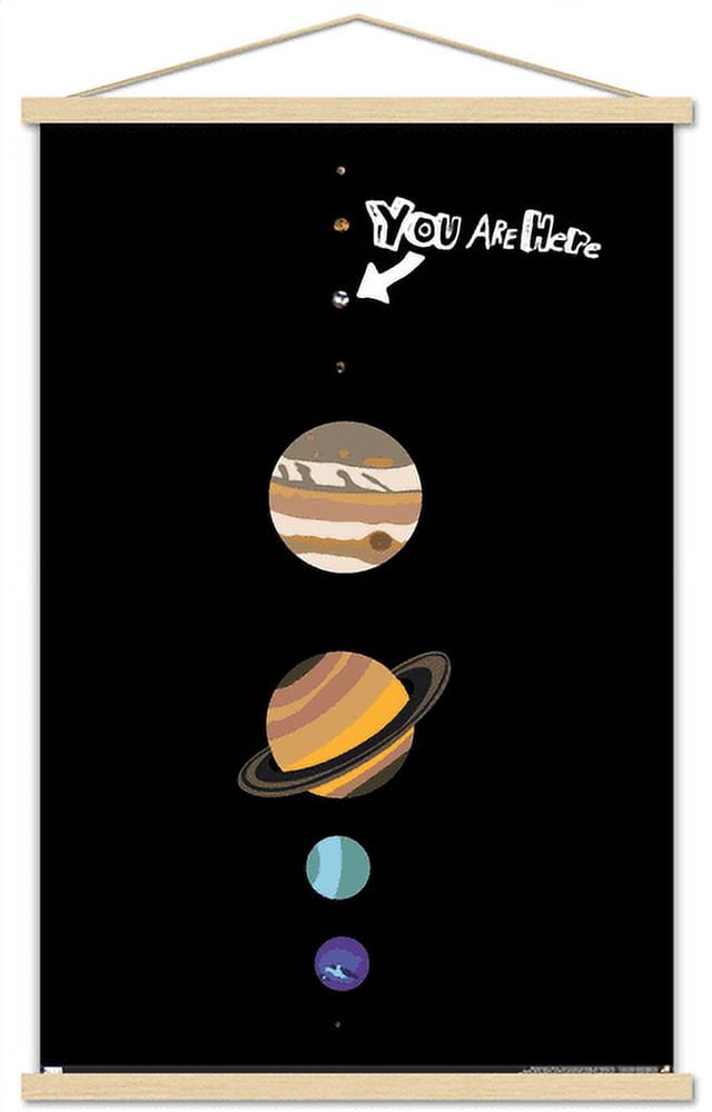 The Big Bang Theory - Planets Wall Poster with Wooden Magnetic Frame, 22.375" x 34"