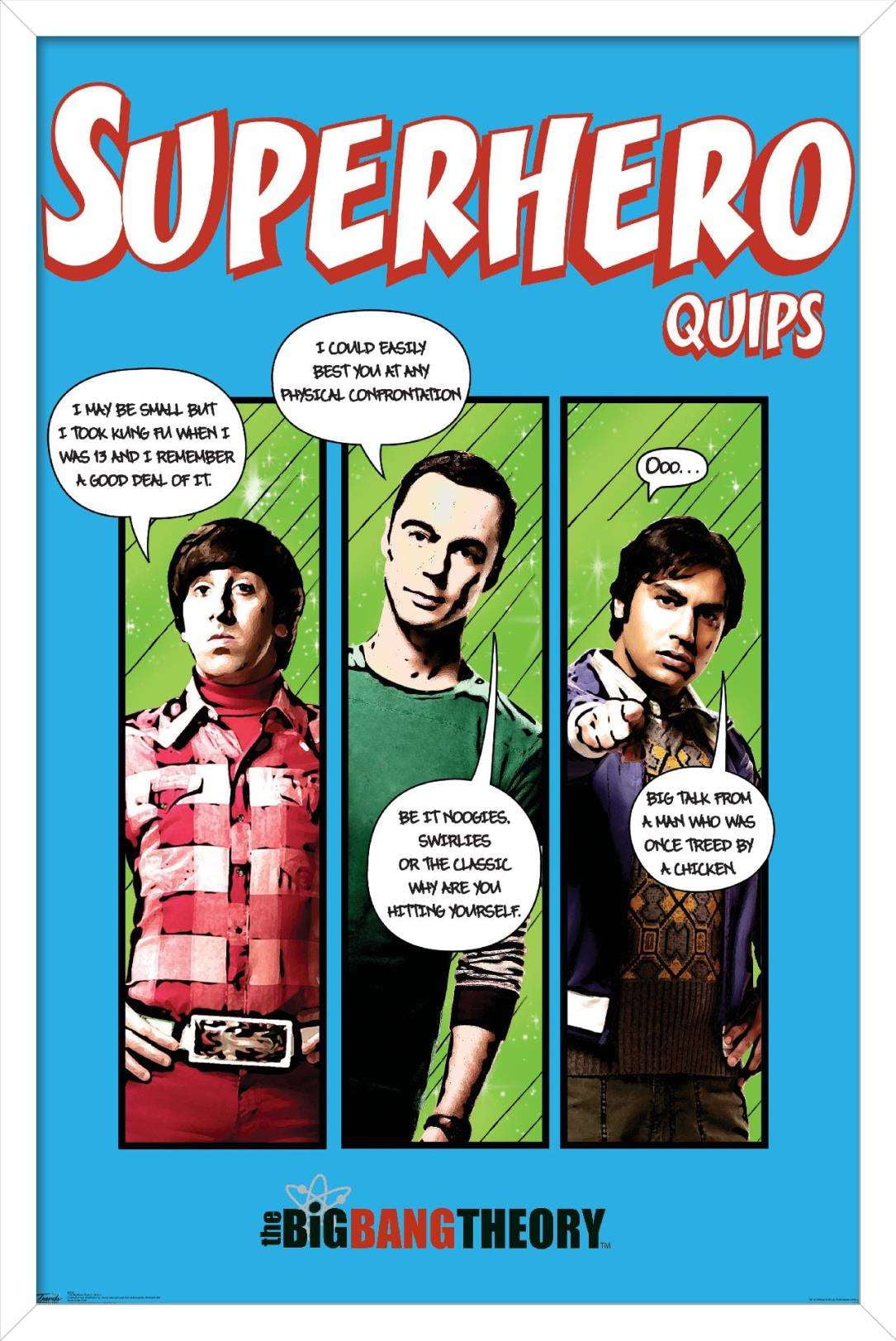 The Big Bang Theory - Quips Wall Poster, 14.725" x 22.375", Framed