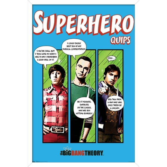 The Big Bang Theory - Quips Wall Poster, 14.725" x 22.375", Framed
