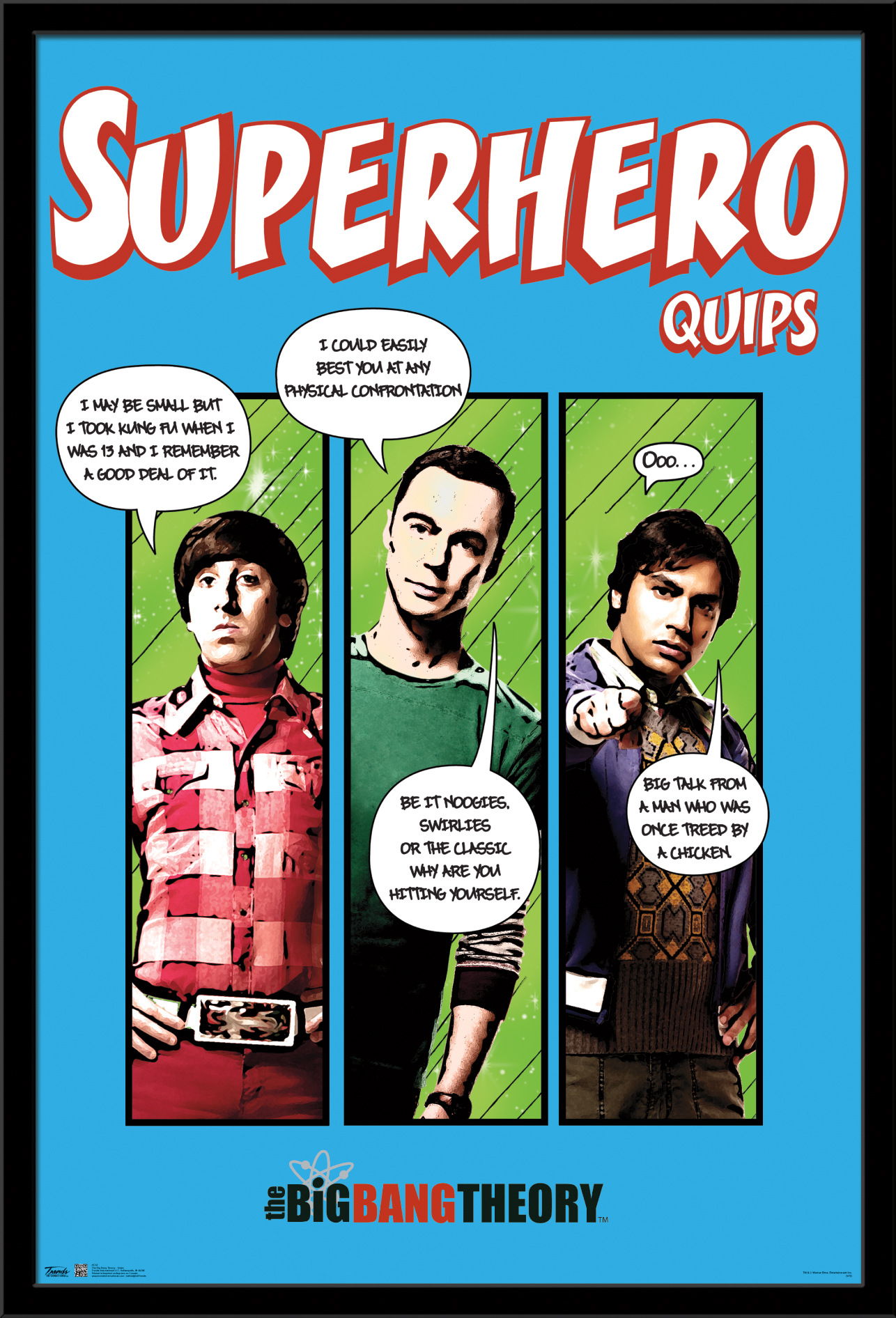 The Big Bang Theory - Quips Wall Poster, 22.375" x 34", Framed