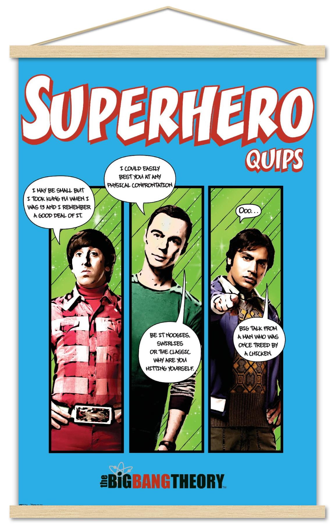 The Big Bang Theory - Quips Wall Poster with Wooden Magnetic Frame, 22.375" x 34"
