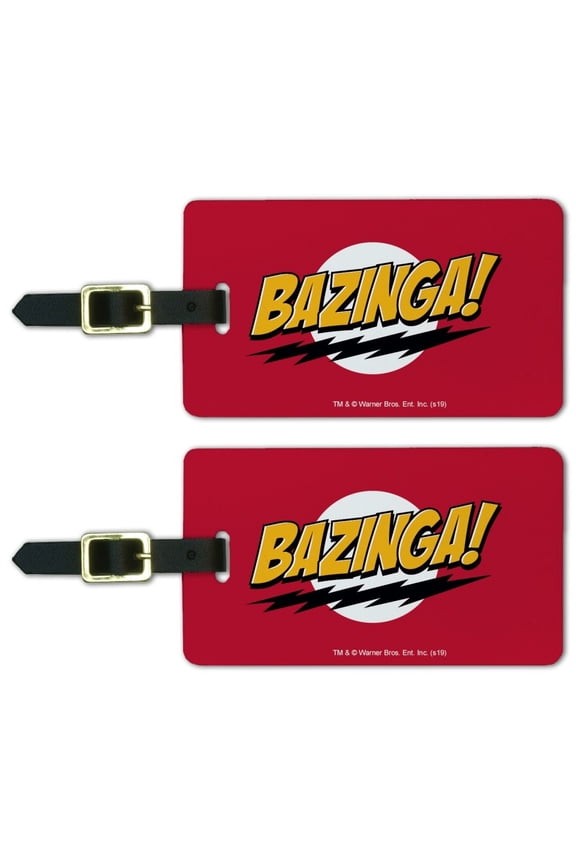 The Big Bang Theory Sheldon Bazinga Luggage ID Tags Suitcase Carry-On Cards - Set of 2