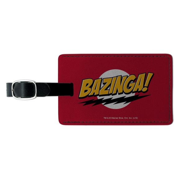 The Big Bang Theory Sheldon Bazinga Rectangle Leather Luggage Card Suitcase Carry-On ID Tag