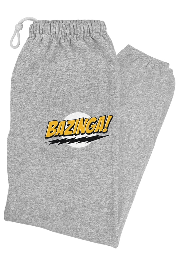 The Big Bang Theory Sheldon Bazinga Unisex Jogger Sweatpants for Men and Women, Athletic Heather, X-Large