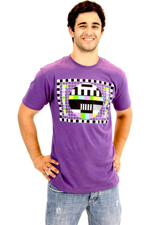 The Big Bang Theory Sheldon Checkered Test Pattern Purple Mens T-shirt