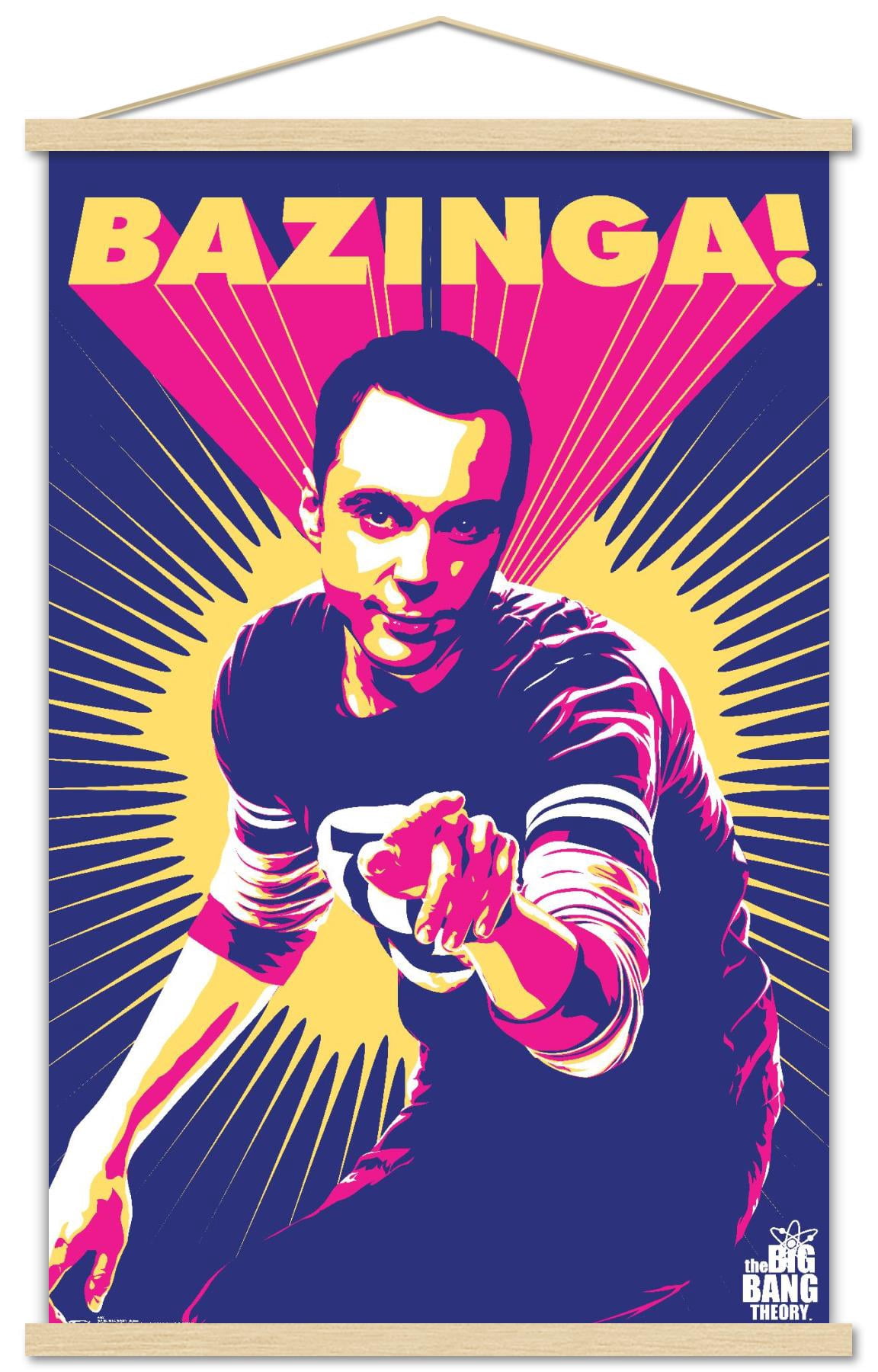 The Big Bang Theory - Sheldon Wall Poster with Wooden Magnetic Frame, 22.375" x 34"