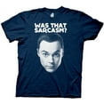 thumbnail image 1 of The Big Bang Theory Was That Sarcasm? Sheldon Adult Navy T-Shirt, 1 of 1