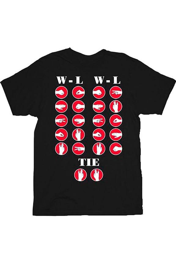 The Big Bang Theory Winners and Losers of Rock, Paper, Scissors, Lizard, Spock Black Adult T-Shirt