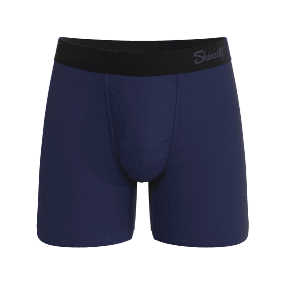 The Big Blue - Shinesty Navy Ball Hammock Pouch Underwear With Fly Small