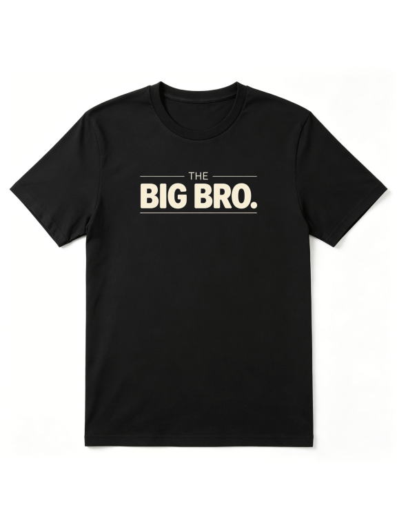 The Big Bro Slogan Statement Retro Graphic Tee for Men and Women, Funny Family Gift Cotton Short Sleeves T-Shirt