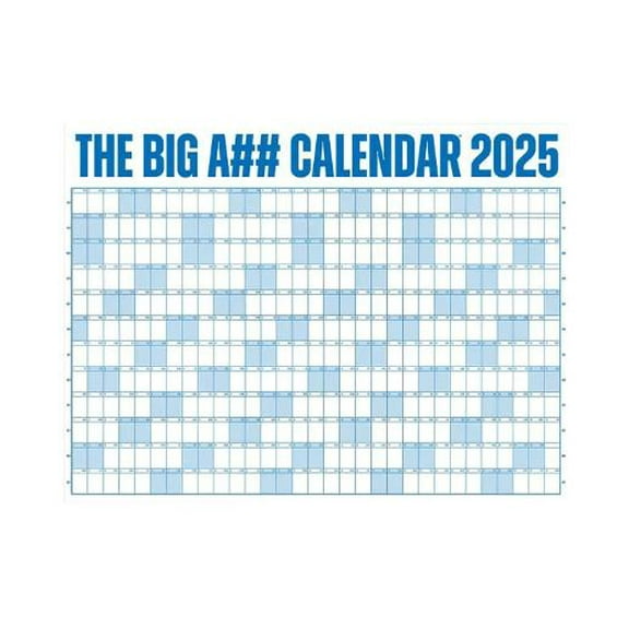 The Big Calendar 2025 | Dry Erase,48*36 inches / 121.92*91.44cm,1 Yearly Laminated Family Calendar Planner,Blue