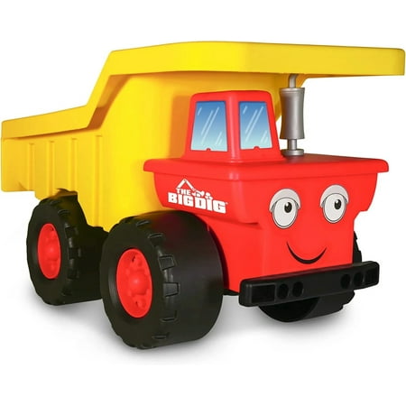 The Big Dig Dump Truck | Made of 100% Recycled Plastic | 11.25" Long x 6.5" Wide x 7.25" Tall | Red and Yellow | Ages 3+