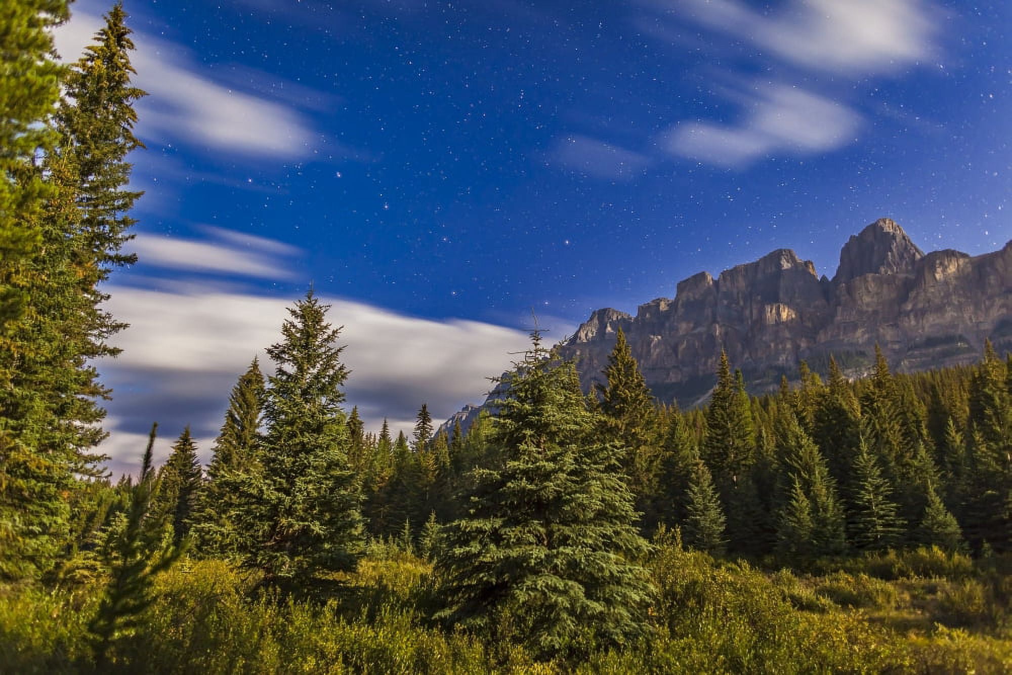 The Big Dipper over Castle Mountain Banff National Park Canada Canvas Art - Alan DyerStocktrek Images (35 x 23)