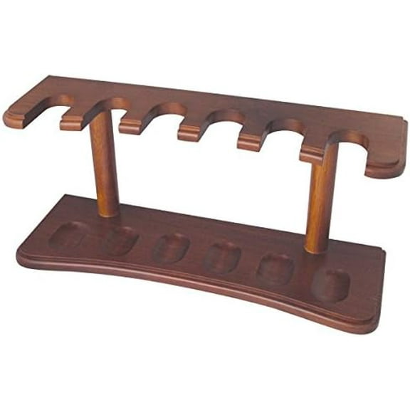 The Big Easy Pipe Accessories 6-Pipe Rack Walnut-P806, Walnut