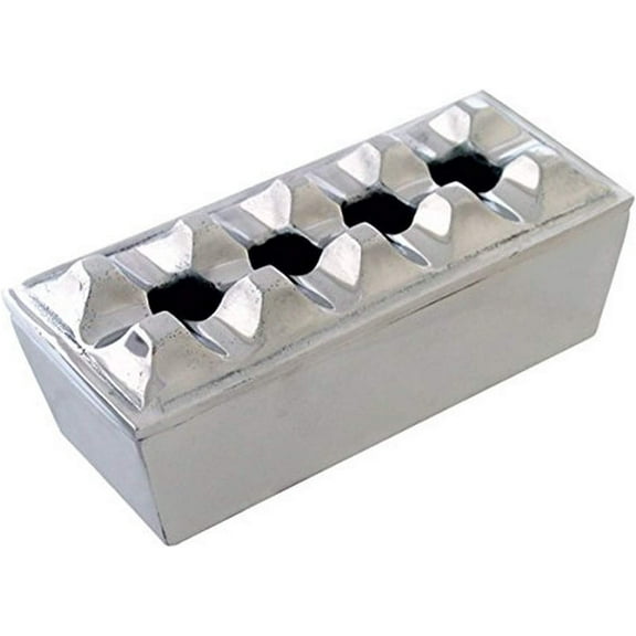 The Big Easy Tobacco Accessories Polished Metal Rectangular Cigar Ashtray, 7" x 3"