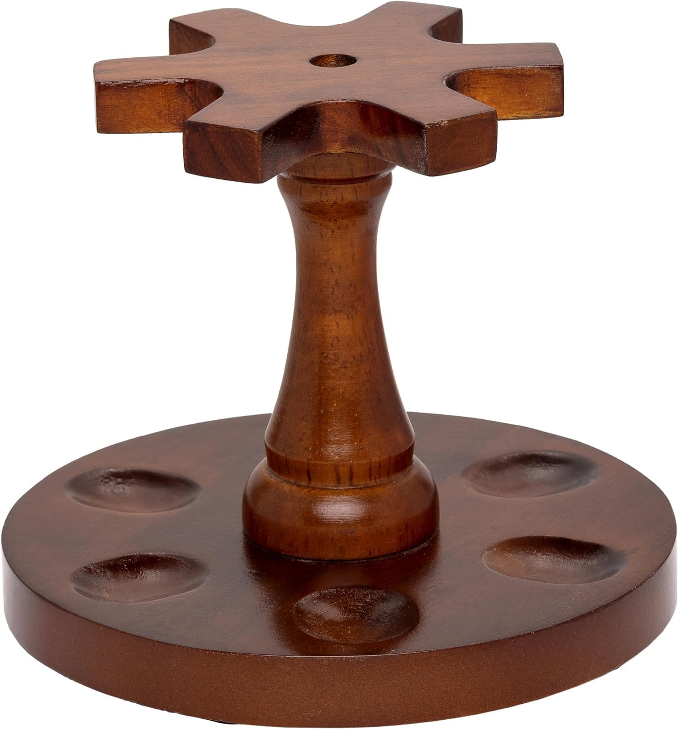 the big easy tobacco company The Big Easy Tobacco Company Round Pipe Stand, 6 Pipe Capacity, Dark Walnut