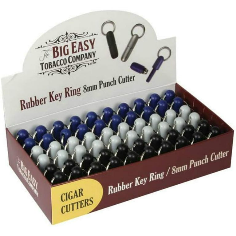 The Big Easy Tobacco Company, Rubber Key Ring 8mm Punch Cutter, Model  9356D, Assorted Colors, 60 Pack