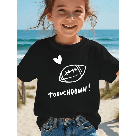 MAWOTEA The Big Game Football Themed Graphic T-shirts for Kids,Ideal Gift for Birthday,Size 4Year-11Year Old