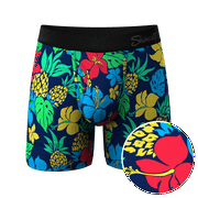 The Big Kahunas - Shinesty Hawaiian Ball Hammock Pouch Underwear With Fly  Large