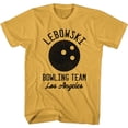thumbnail image 1 of The Big Lebowski BOWLING TEAM-Front Print-Yellow Adult Short Sleeves T-Shirt L, 1 of 2