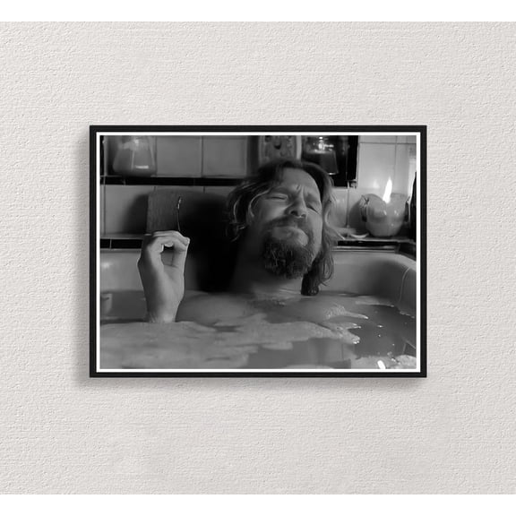 The Big Lebowski Bathroom, Funny Bathroom Decor, Black and White, Toilet Print, Restroom Decor, Toilet Humor, Wall Art, Unframed Poster Size 8x12