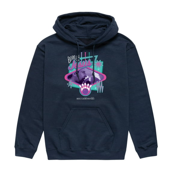 The Big Lebowski - Bowling With Jesus - Men's Pullover Hooded Fleece Sweatshirt