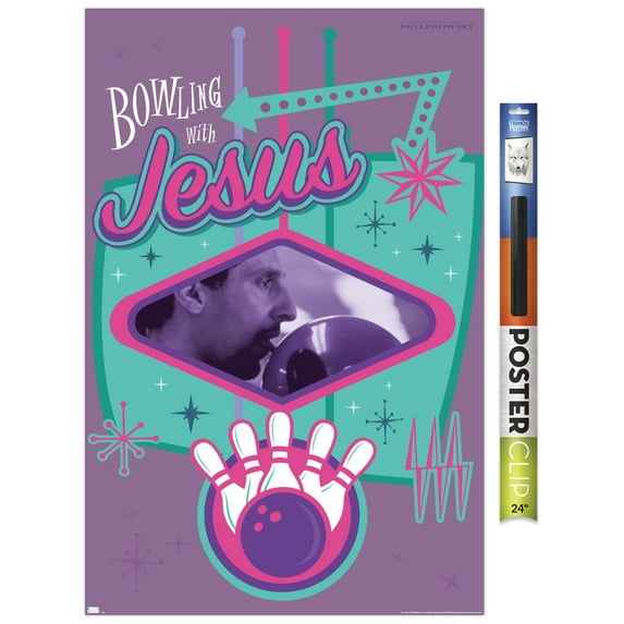 The Big Lebowski - Bowling with Jesus Wall Poster, 22.375" x 34"