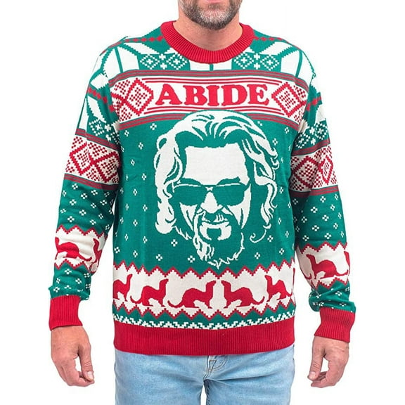 The Big Lebowski Dude Abide Marmot Bowling Ugly Christmas Sweater