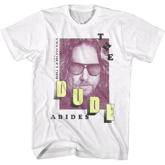 The Big Lebowski Dude Abides Photo White Adult T-Shirt 6Xl