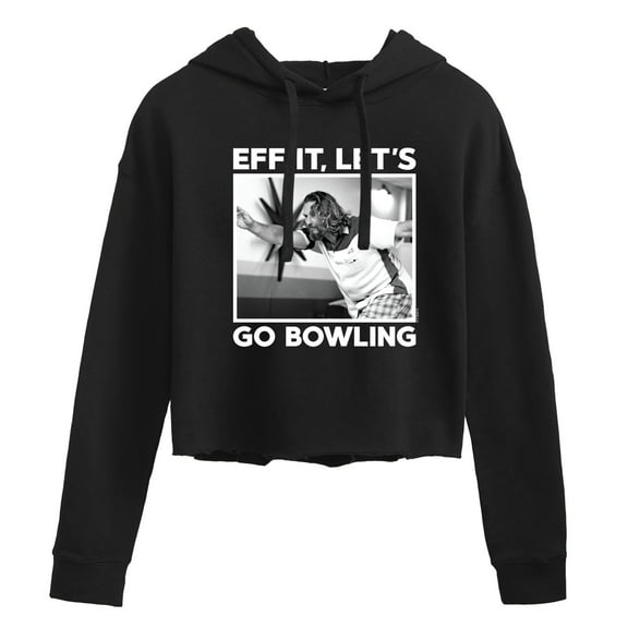 The Big Lebowski - Eff It, Let's Go Bowling - Juniors Cropped Pullover Hoodie