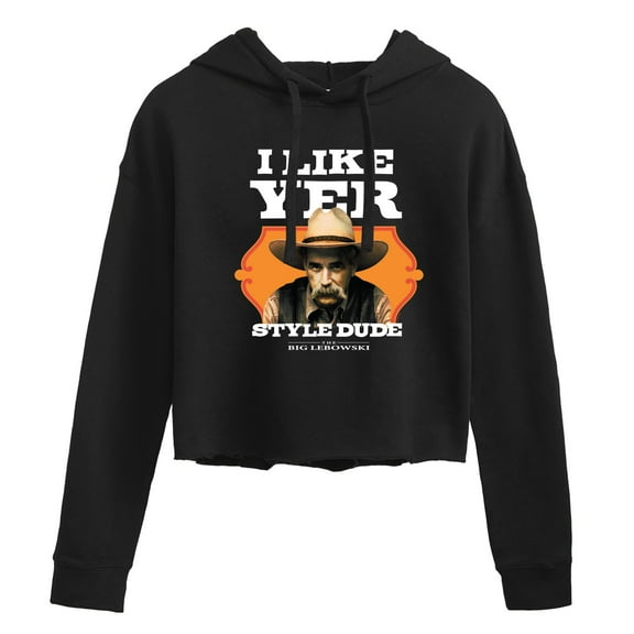 The Big Lebowski - I Like Yer Style Dude - Juniors Cropped Pullover Hoodie