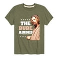 thumbnail image 1 of The Big Lebowski - In A Robe, Dude Abides - Toddler & Youth Short Sleeve T-Shirt, 1 of 4