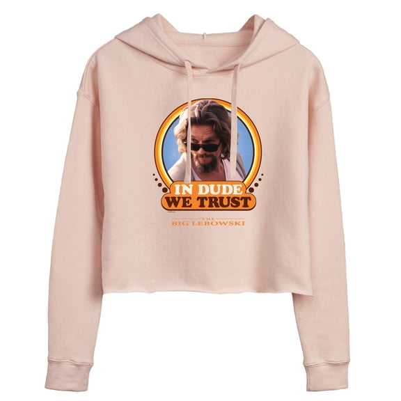 The Big Lebowski - In Dude We Trust - Juniors Cropped Pullover Hoodie
