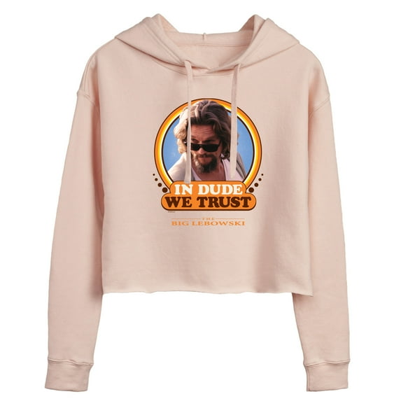 The Big Lebowski - In Dude We Trust - Juniors Cropped Pullover Hoodie