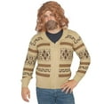 thumbnail image 1 of Costume Agent Lebowski Jeffrey The Dude Zip Up Cardigan Sweater Halloween Cosplay Beige, 1 of 7