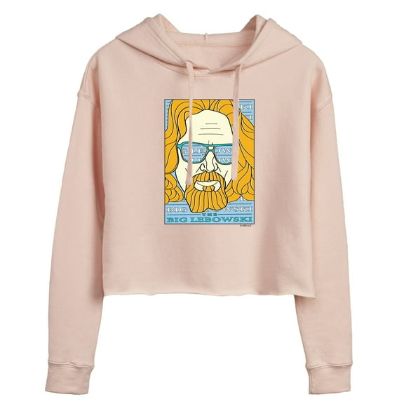 The Big Lebowski - Lebowski Rock & Roll Pop Art - Juniors Cropped Pullover Hoodie