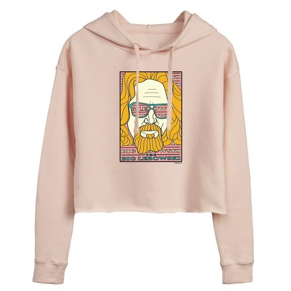 The Big Lebowski - Lebowski Rock & Roll Pop Art - Juniors Cropped Pullover Hoodie