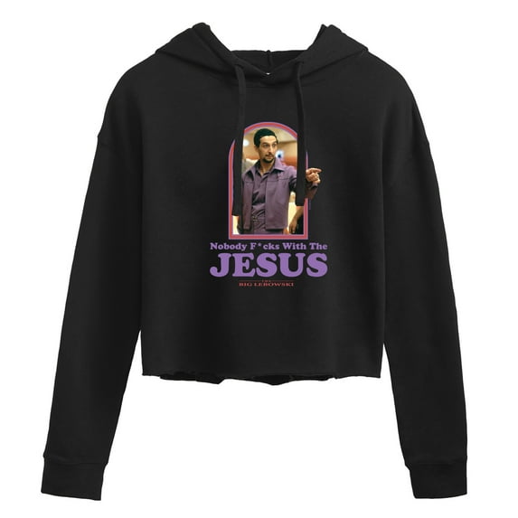 The Big Lebowski - Nobody F*s With Jesus - Juniors Cropped Pullover Hoodie