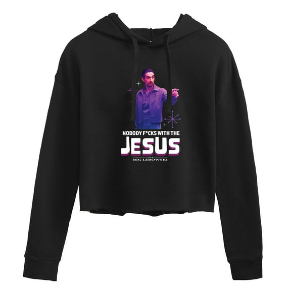 The Big Lebowski - Nobody F*s With Jesus - Juniors Cropped Pullover Hoodie