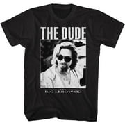 The Big Lebowski THE DUDE-Front Print-Black Adult Short Sleeves T-Shirt 3XLT